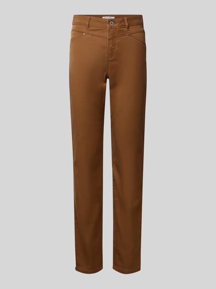Christian Berg Woman Slim Fit Jeans mit Eingriff- und Gesäßtaschen Cognac 2