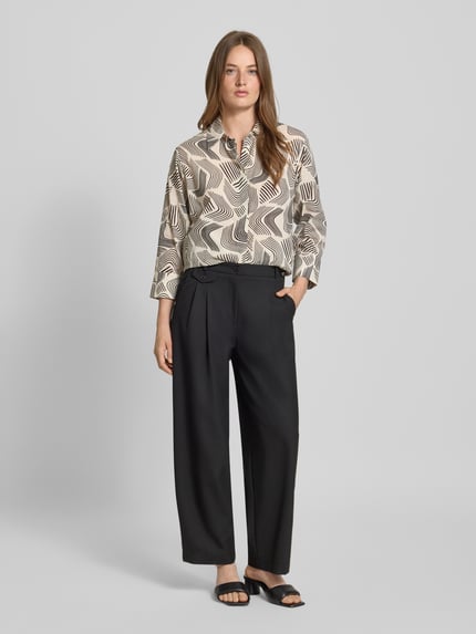OPUS Regular fit blouse van viscose met blinde knoopsluiting Zand - 1