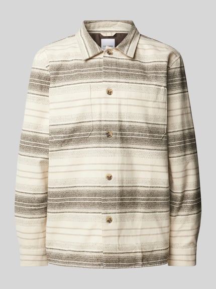 Lindbergh Relaxed fit overhemdjack met opgestikte borstzakken Offwhite - 2