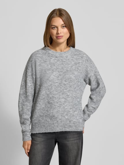 FREE/QUENT Relaxed Fit Strickpullover mit Woll-Anteil Modell 'Novala' Mittelgrau Melange 4