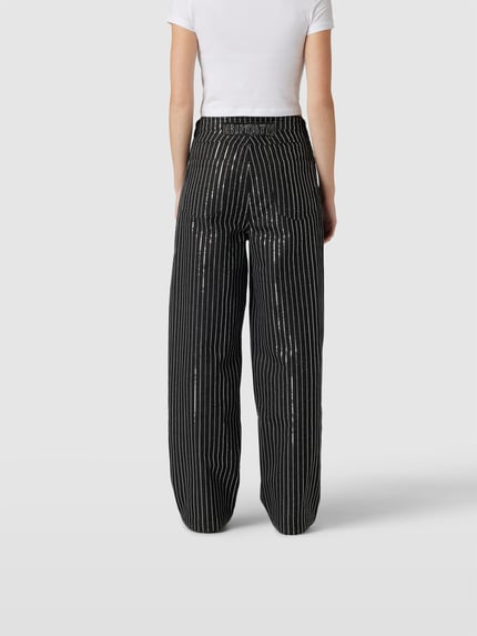 ROTATE relaxed fit jeans met pailletten Zwart - 5