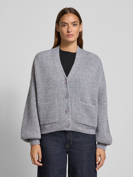 DRYKORN Oversized gebreid jack met wol Middengrijs gemêleerd - 4