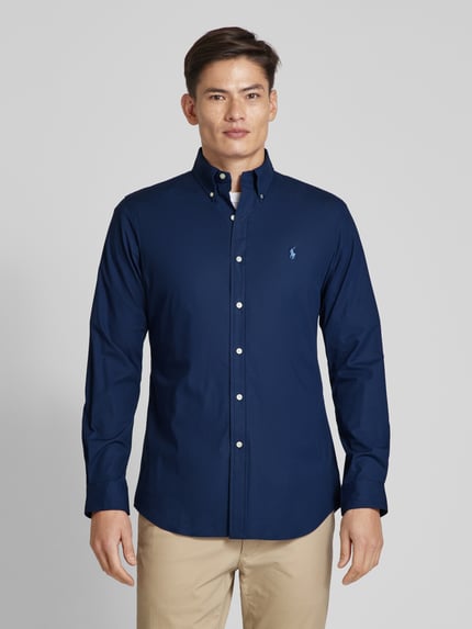Polo Ralph Lauren Custom Fit Freizeithemd mit Logo-Stitching Marine 4