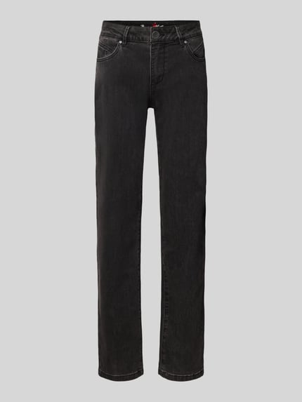 Buena Vista Regular Fit Straight Fit Jeans mit Label-Patch Black 2