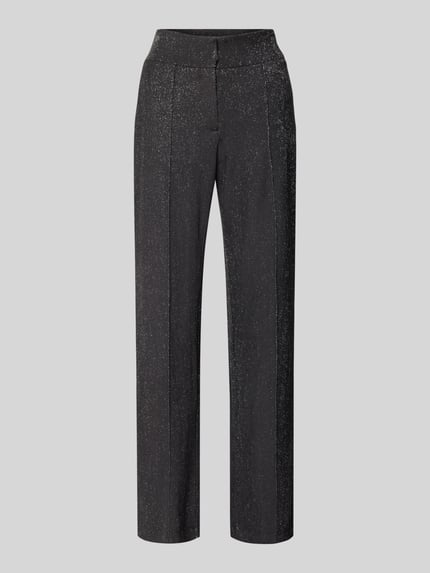 Spodnie materiałowe o rozkloszowanym kroju z błyszczącym efektem Shop The Look MANNEQUINE