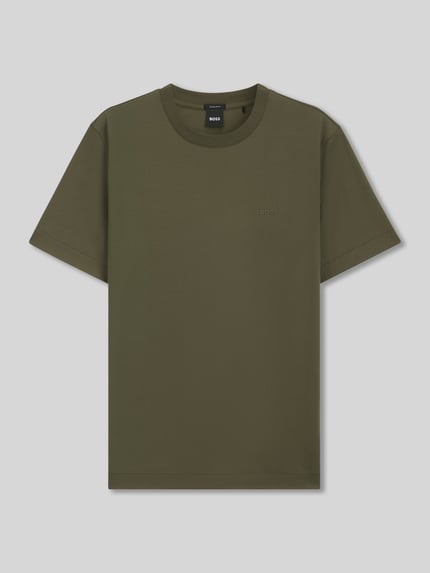 BOSS Regular Fit T-Shirt aus reiner Baumwolle Modell 'Thompson' Oliv 2