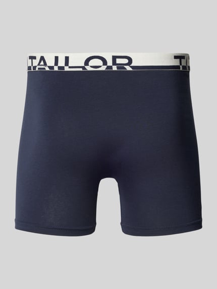 Tom Tailor Slim Fit Trunks mit Label-Schriftzug am Bund im 2er-Pack Marine 3