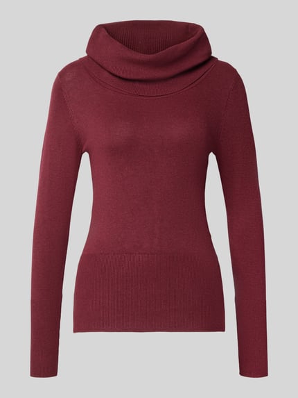 Soyaconcept Bluzka z długim rękawem o kroju slim fit z mieszanki wiskozy model ‘Dollie’ Bordowy melanż 2