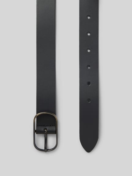 Productfoto, leren riem van echt leer met doornsluiting, model 'New Base Line' van Vanzetti, effen design, breedte maat 80: 3 cm