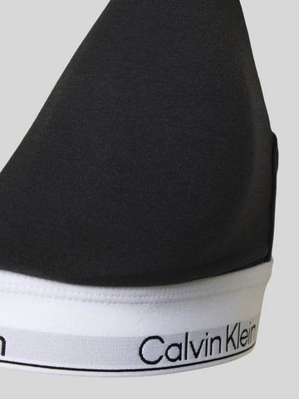 Calvin Klein Underwear Triangelbeha met logo in band en spaghettibandjes Zwart - 2