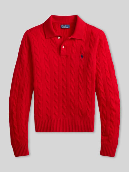 Polo Ralph Lauren Regular Fit Poloshirt aus Woll-Mix mit Kaschmir-Anteil Hellrot 2