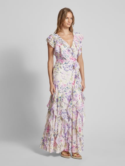 Lauren Ralph Lauren Avondjurk met bloemenmotief en volants Rosé - 1