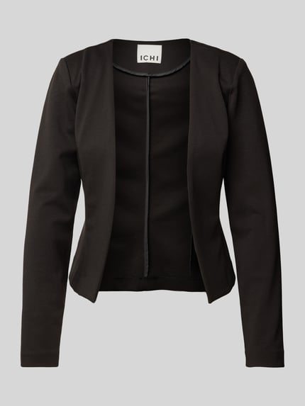 ICHI Regular fit blazer met opengewerkte voorkant, model 'KATE' Zwart - 2