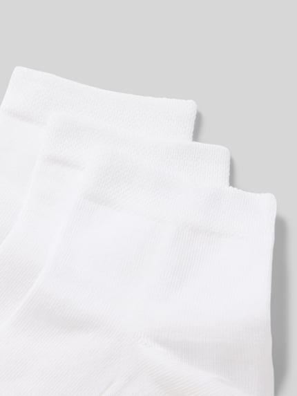 Productfoto, Socken met stretch-aandeel in 3-pack van camano, wit effen design, katoen-elastaan mix, elastische ribboord.