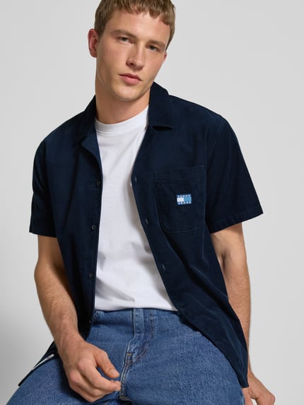 Tommy Jeans Sukienka sztruksowa o kroju regular fit z czystej bawełny Granatowy 3