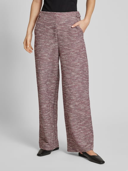 ICHI Wide Leg Hose in Bouclé-Optik Modell 'KATE' Pink 4