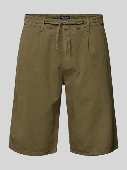 Cars Jeans Regular Fit Shorts mit Bindegürtel Modell 'HORAN' Schilf 2
