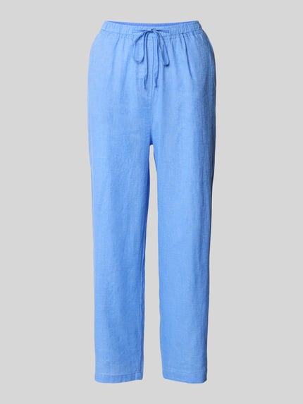 MANGO Leinenhose mit elastischem Bund Rauchblau 2