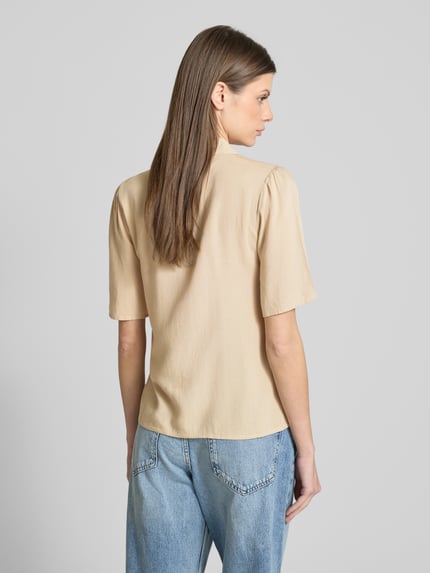 VILA Regular Fit Hemdbluse aus Viskose-Leinen-Mix Modell 'PRICIL' Beige 5