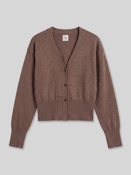 Calvin Klein Womenswear Regular Fit Strickjacke aus Viskose-Mix  Mittelbraun Mel 2
