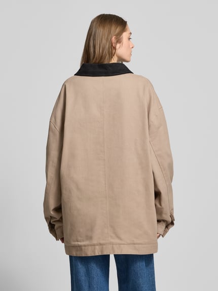 Karo Kauer Hemdjacke mit Label-Stitching Sand 5