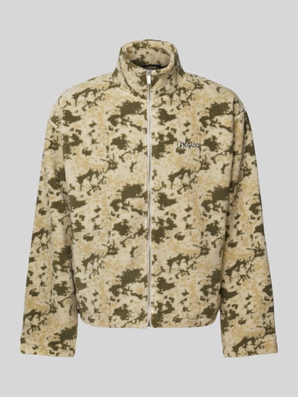 PEGADOR Teddyfelljacke mit Label-Stitching Modell 'JOHNSON' Oliv Melange 2