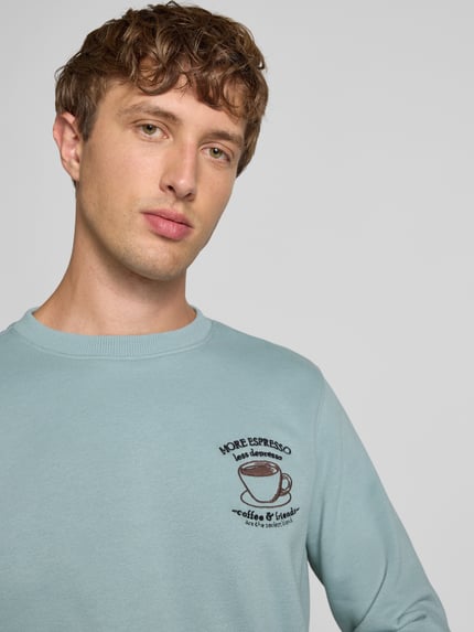 Blend Sweatshirt mit Motiv-Stitching Modell 'HIFOLO' Mint 3