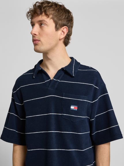 Tommy Jeans Regular Fit Poloshirt aus Baumwoll-Mix Marine 3