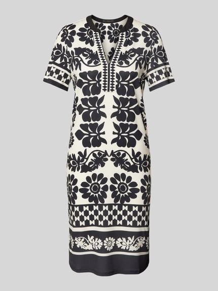 Oui Knielanges Kleid mit Tunikakragen BLACK 2