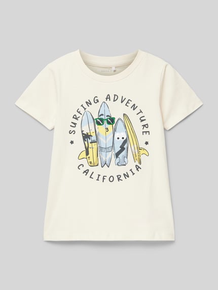 NAME IT T-Shirt mit Statement- und Motiv-Print Offwhite 1