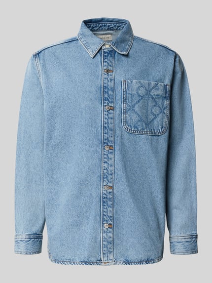 Calvin Klein Jeans Koszula jeansowa o kroju regular fit z BrustaszA Jeansowy niebieski 2