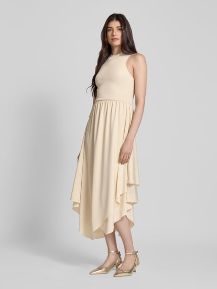 Gestuz Maxikleid mit Turtleneck Modell 'sama' Beige 1