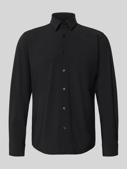 Produktfoto, Regular Fit Businesshemd mit Kentkragen Modell 'JOE' von BOSS, Optik: Unifarben, Materialverarbeitung: Performance-Stretch-Jersey