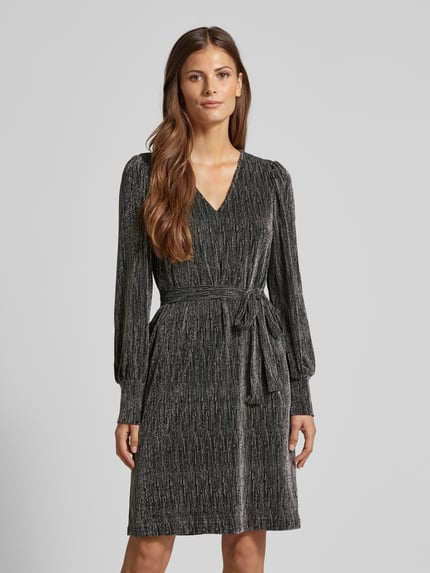 Selected Knielanges Kleid mit V-Ausschnitt Modell 'ANITA AGNETHE' Silber 4