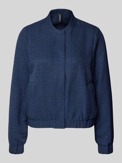 Productfoto, Regular Fit Blouson met baseballkraag model 'MELANEY' van Vero Moda, melange look, donkerblauw, geribde boorden, zijzakken
