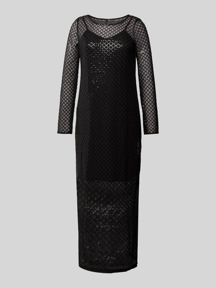 VERO MODA Paillettenkleid mit Gitterkaro aus Pailletten auf Mesh Modell 'SAFINA Black 2