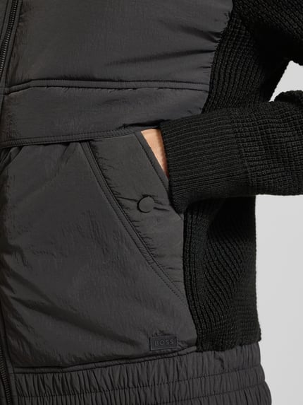 BOSS Orange Gebreid jack met gewatteerd frontpaneel model 'Kobrydo' Zwart - 3