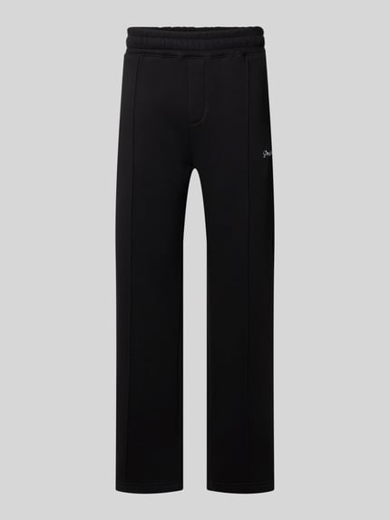 Produktfoto, Loose Fit Sweatpants mit Label-Stitching und elastischem Bund von PROHIBITED, czarny materiał, bawełniany miks, krój loose fit