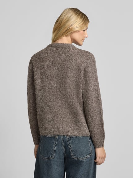 VILA Strickjacke mit Rundhalsausschnitt Modell 'LARKA' Taupe 5