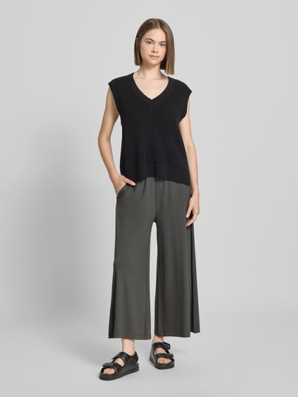 Marc O'Polo DENIM Wide Fit Stoffhose aus Viskose-Mix mit elastischem Bund Dunkelgruen 1