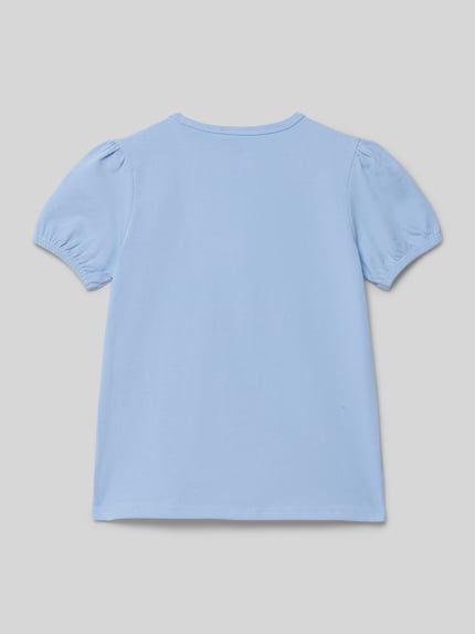 Steiff T-shirt met motiefpatch Bleu - 3