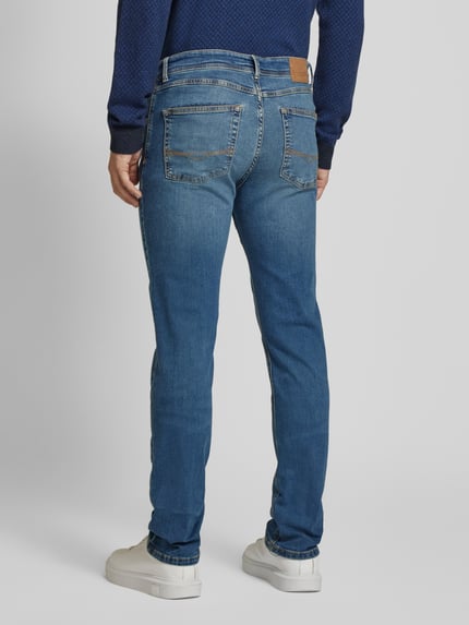 Christian Berg Men regular fit jeans met merkdetail Donkerblauw gemêleerd - 5