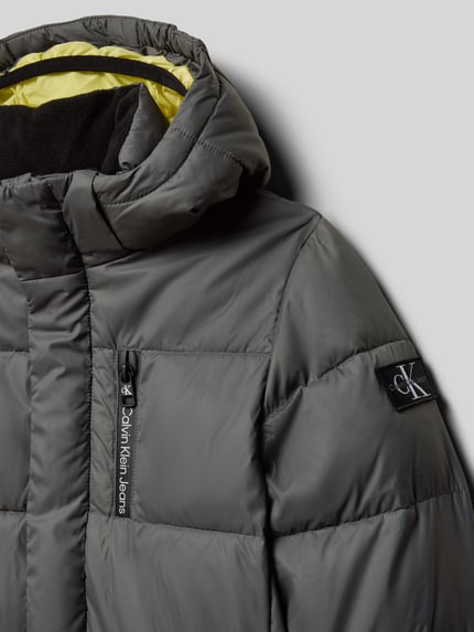 Calvin Klein Jeans Gewatteerd jack met capuchon Middengrijs - 2
