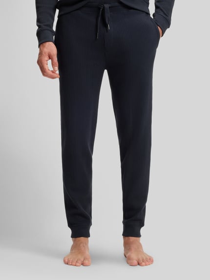 BOSS Regular Fit Sweathose aus Baumwoll-Mix Dunkelblau 4