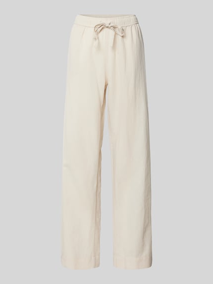 Neo Noir Straight Fit Leinenhose mit Eingrifftaschen Modell 'Sonar' Mittelbraun 2