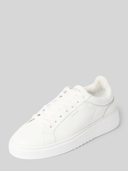 Produktfoto, Sneaker aus echtem Leder mit Logo-Print von Copenhagen, wit echt leer, afgeronde pasvorm, logoprint, vetersluiting, heren, hakhoogte maat 44: 4 cm, schachthoogte maat 44: 9 cm, schachtbreedte maat 44: 10 cm
