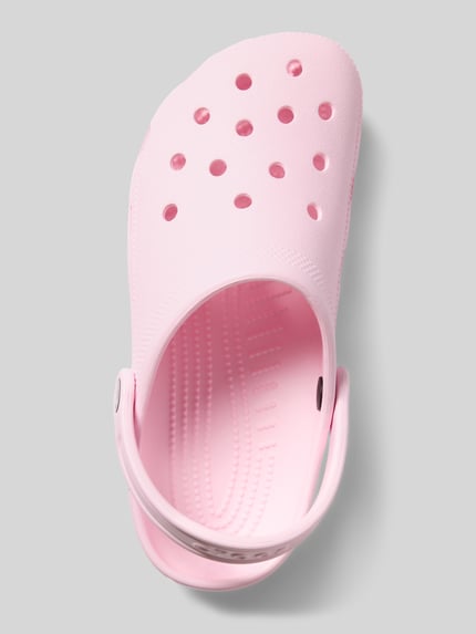 Produktfoto, Clogs mit Label-Detail von Crocs in Hellrosa mit Abgerundete-Spitze, Schlupfform, Verstellbarer Riemen, Absatzhöhe 4 cm bei Größe 39/40