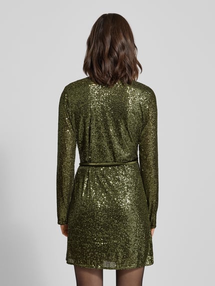 mbyM Minikleid mit Paillettenbesatz Modell 'Kilara' Dunkelgruen 5