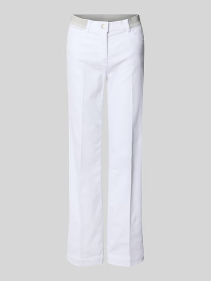 Produktfoto, Damen Wide Leg Jeans mit Eingrifftaschen Modell 'Jenny' von TONI, weiße Baumwoll-Mix-Jeans mit ausgestelltem Schnitt und elastischem Bund