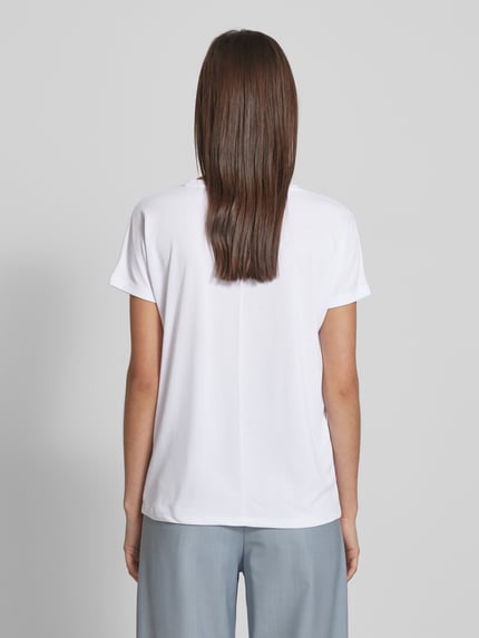 MSCH Copenhagen T-Shirt mit V-Ausschnitt Modell 'Fenya' Weiss 5